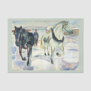 Horse team in Snow by Edvard Munch 薄葉紙