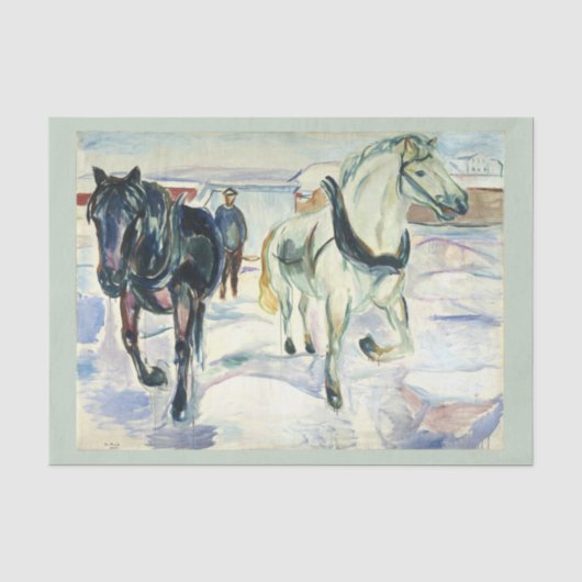 Horse team in Snow by Edvard Munch 薄葉紙 (正面)