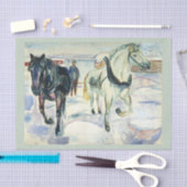 Horse team in Snow by Edvard Munch 薄葉紙 (クラフト)