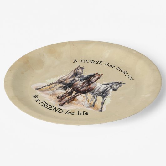 HORSE that Trust FRIEND for life引用文賞 ペーパープレート (アングル)
