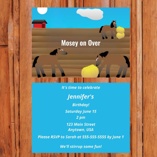 Horse Theme Party | “Mosey On Over” 招待状