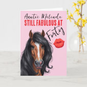 Horse Themed Fabulous at 40 Birthday Card カード (黄色い花)