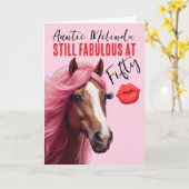 Horse Themed Fabulous at 50 Birthday Card カード (黄色い花)