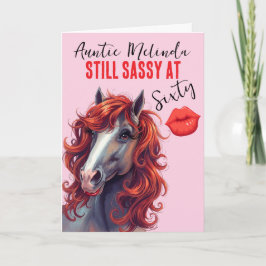 Horse Themed Sassy at 60 Birthday Card カード