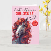 Horse Themed Sassy at 60 Birthday Card カード (黄色い花)
