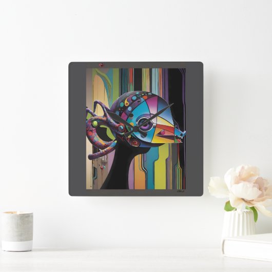 Horse Thief スクエア壁時計 (ホーム)