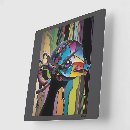 Horse Thief スクエア壁時計 (傾斜)