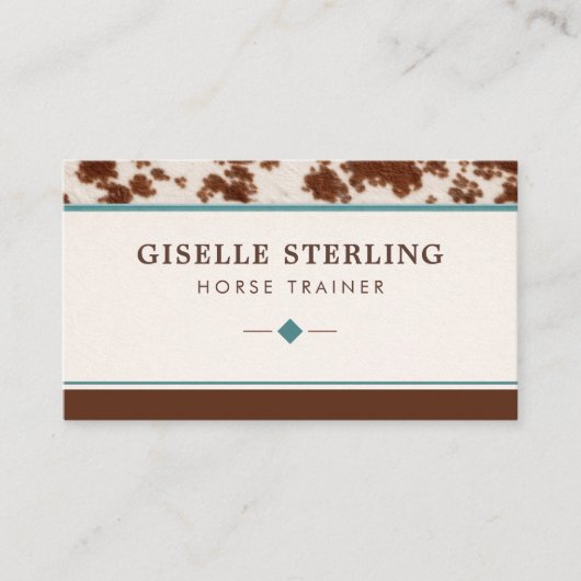 Horse Trainer Cowhide Western 名刺 (正面)