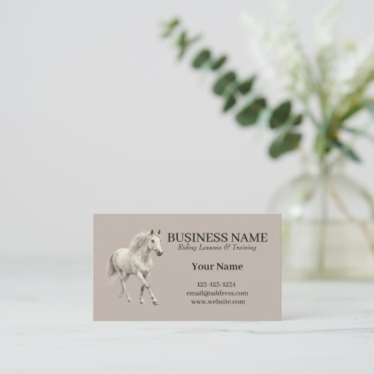 Horse Trainer Riding Lessons  Business Card 名刺 (スタンド正面)