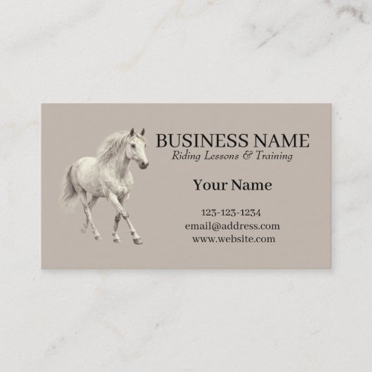 Horse Trainer Riding Lessons  Business Card 名刺 (正面)
