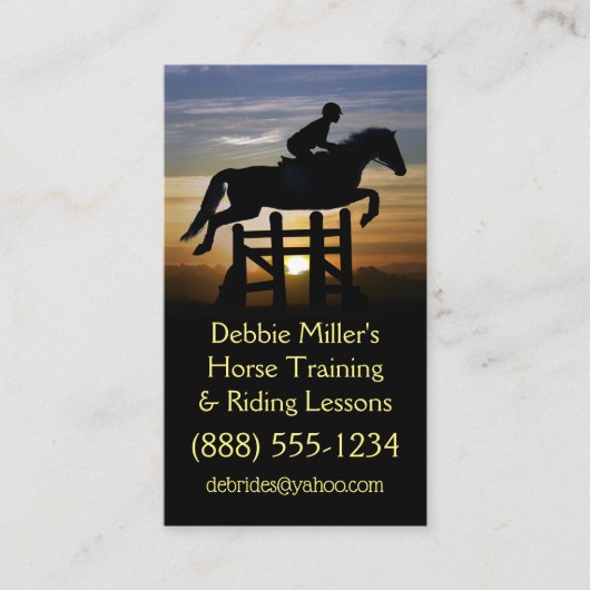 Horse Training and Riding Lessons 名刺 (正面)
