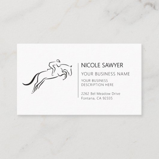 Horse Training Equestrian Horseback Riding Equine 名刺 (正面)