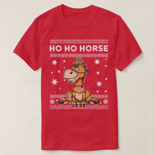 Horse Ugly Christmas Sweater Premium Tシャツ (デザイン正面)