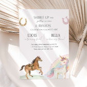 Horse & Unicorn Joint Birthday Party 招待状