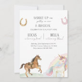 Horse & Unicorn Joint Birthday Party 招待状 (正面)