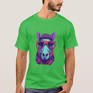 Horse Wearing Sunglasses Bandana Equestrian friend Tシャツ