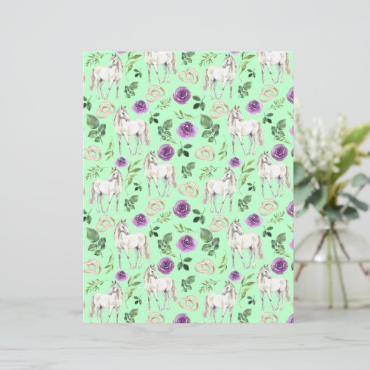 Horse Wedding Scrapbook Paper in Green (スタンド正面)