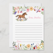 Horse Wildflower Time Capsule Note Message Card サンキューカード (正面)