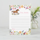 Horse Wildflower Time Capsule Note Message Card サンキューカード (スタンド正面)