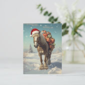 Horse with Christmas presents in the snow ポストカード (スタンド正面)