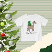 Horse with Christmas tree ベビーTシャツ