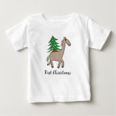 Horse with Christmas tree ベビーTシャツ (正面)