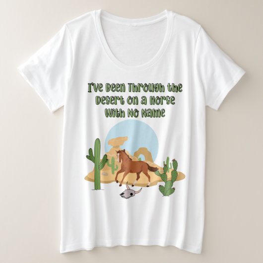 Horse With No Name Women's プラスサイズTシャツ (デザイン正面)