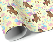 Horse Wrapping Paper in Yellow ラッピングペーパー (ロールコーナー)
