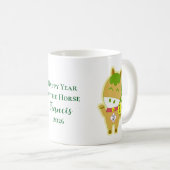 Horse Year Lucky Cute Personalized Name Coffee Mug コーヒーマグカップ (正面右)