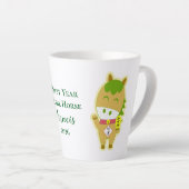 Horse Year Lucky Cute Personalized Name Latte Mug カフェラテマグ (右アングル)