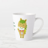 Horse Year Lucky Cute Personalized Name Latte Mug カフェラテマグ (右)