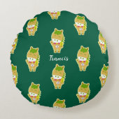 Horse Year Lucky Cute Personalized Round Pillow  ラウンドクッション (正面)