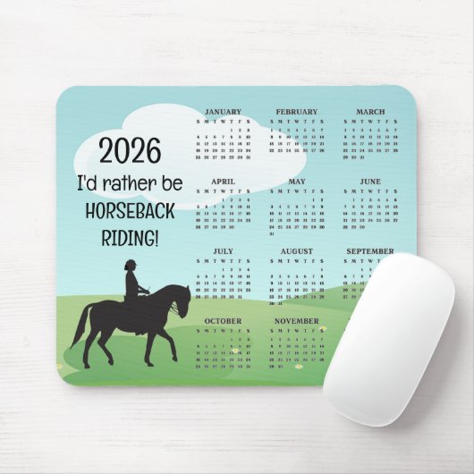 Horseback Riding 2025 Calendar マウスパッド (マウス)