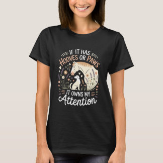 Horseback Riding for Horse Rider Cute Dog & Horse Tシャツ