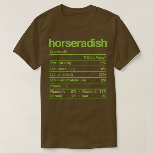 Horseradish栄養の事実おもしろい感謝祭Chr Tシャツ (デザイン正面)