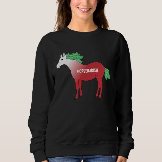 Horseradish Horse Whisperer Animal Farming Radish  スウェットシャツ (正面)