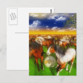 HORSES超現実美術絵画 ポストカード (正面/裏面)