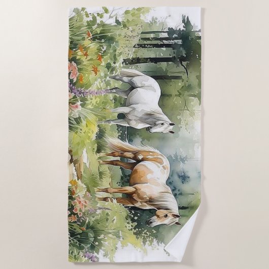 Horses    ビーチタオル (正面)