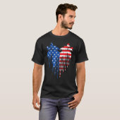 Horses American Flag Heart 4th of July USA Patriot Tシャツ (正面フル)