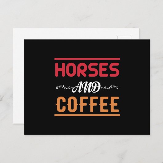 Horses And Coffee ポストカード (正面/裏面)