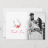 Horses and roses monogram wedding Photos QR Code サンキューカード (正面)