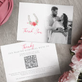 Horses and roses monogram wedding Photos QR Code サンキューカード
