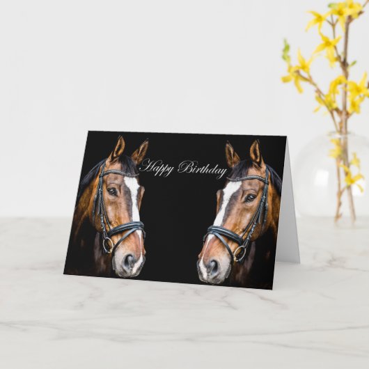 Horses Birthday Card  カード (黄色い花)