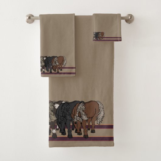 Horses by figdewdrop Bath Towel Set バスタオルセット (インサイチュ)