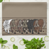 Horses by figdewdrop kitchen towel  キッチンタオル (折り畳み)