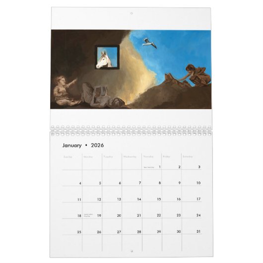 Horses Calendar カレンダー (1月 2026)