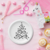 Horses Christmas Tree Equestrian Holiday Xmas ペーパープレート (パーティー)