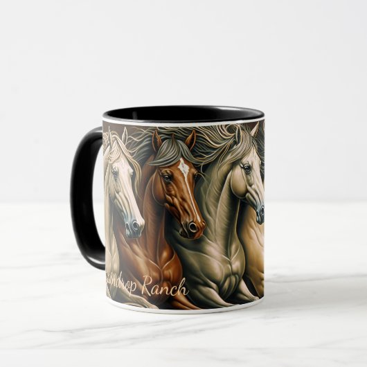Horses coffee mug マグカップ (正面左)