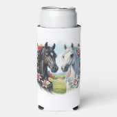 Horses framed by flowers スリム缶クーラー (Seltzer正面)