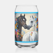  Horses framed in flowers  ガラス缶 (正面)